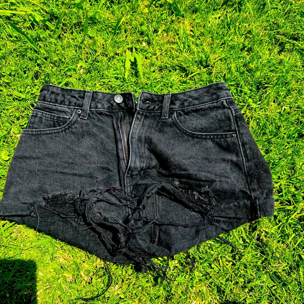 Denim black shorts